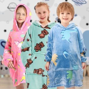 Hoodie-deken voor kinderen die oplicht in het donker | KIDHUG
