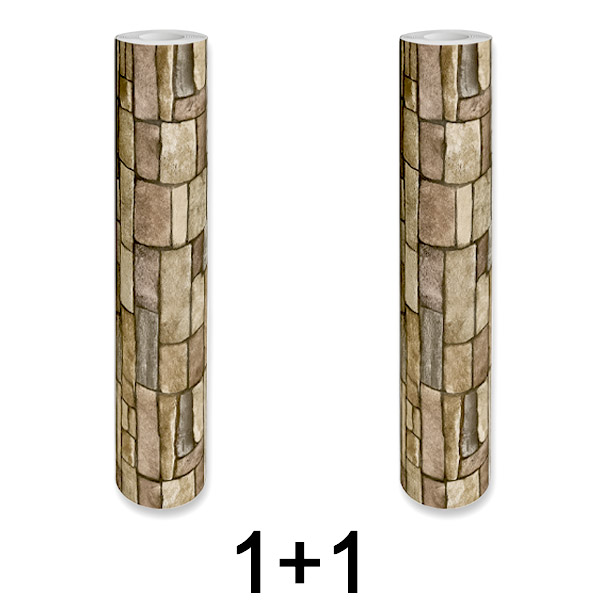 1x 1+1 GRATIS 1+1 GRATIS Zelfklevend 3D Bakstenen Wandpaneel | WALLCORWRAP