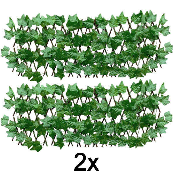 2x Uitschuifbaar klimop schuttingpaneel – 30×180 cm, UV-bestendig, zonder gereedschap | GREENFENCE