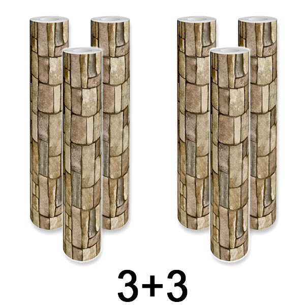 3x 1+1 GRATIS 1+1 GRATIS Zelfklevend 3D Bakstenen Wandpaneel | WALLCORWRAP
