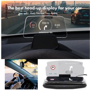 HUD Voorruit Display - GPS, Oproepen en Meldingen op uw Voorruit (Zonder uw Telefoon Aan te Raken) | DISPCAR